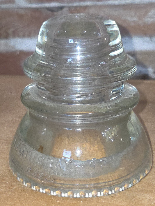 Vintage Hemingray #42 Clear Glass Insulator h642