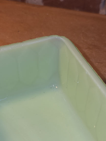 Vintage Uranium Jadeite Jeannette Butter Cover Only AS IS Chips vug66