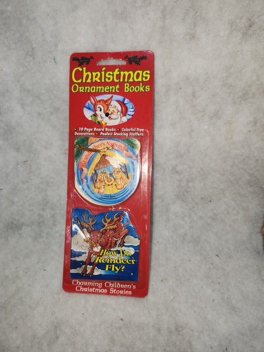 Vintage GoodTimes Christmas Ornament Books Children's Stories 1993 NIP sealed NOS