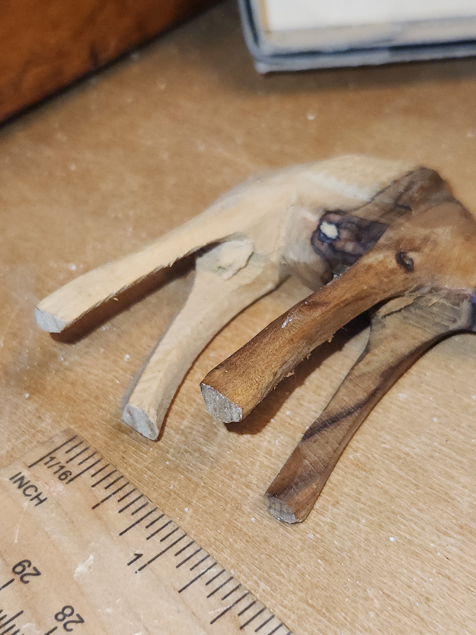 Vintage Olive Wood Hand Carved Camel Donkey Caravan nat6