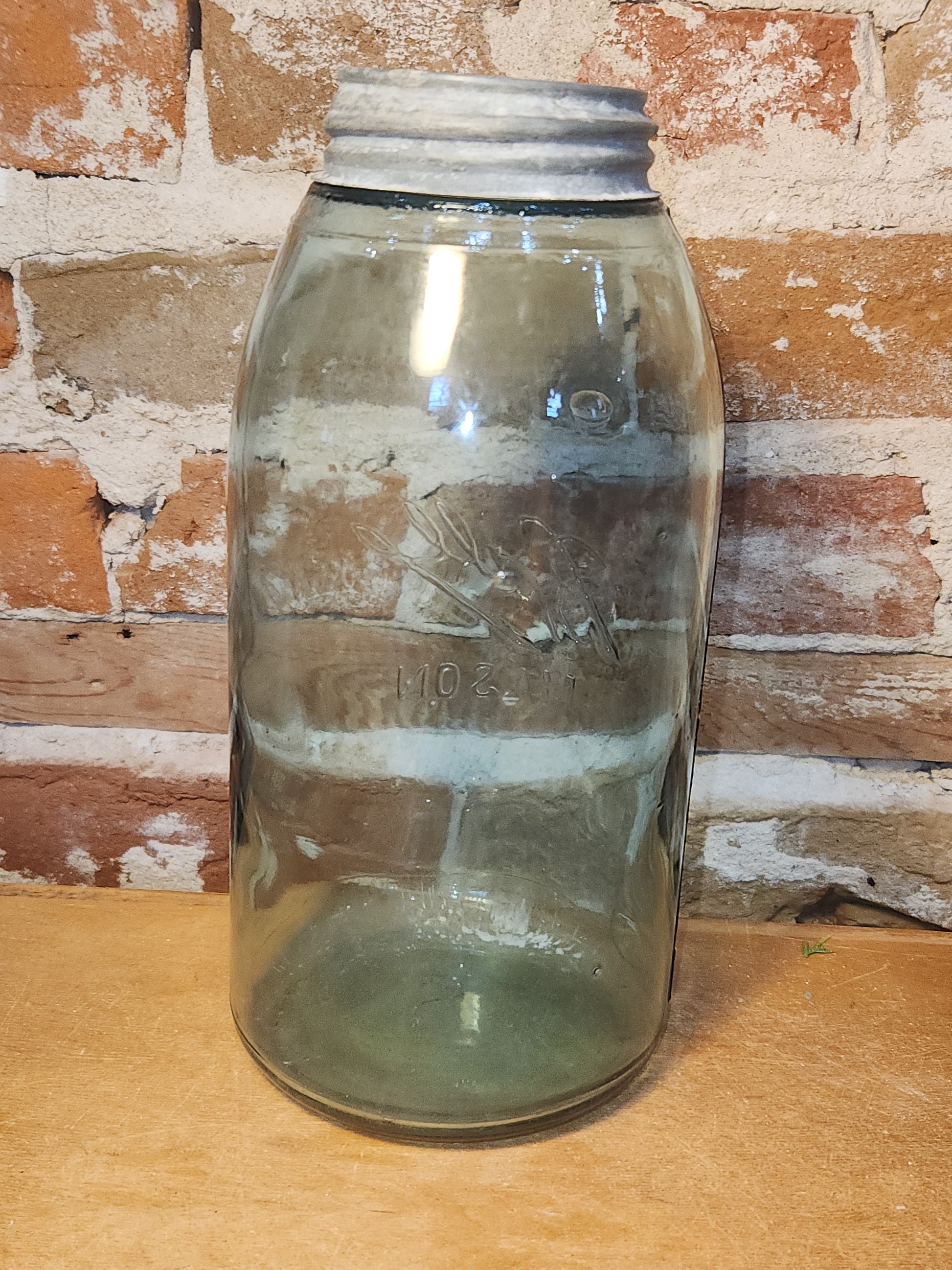 Antique 1/2 Gallon Jar Ball Mason Cornflower Blue 1900-1910 AS IS Chip jar76