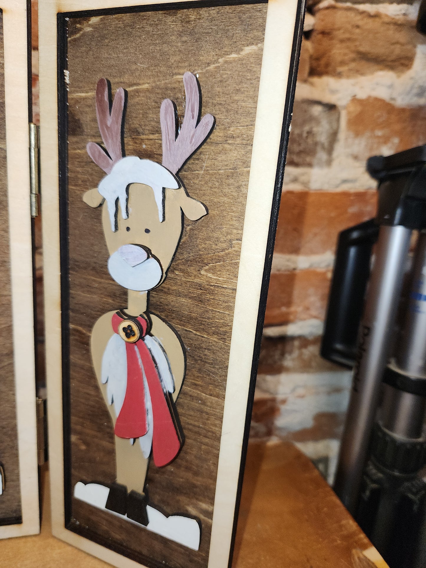 Trio Frame Decor Christmas Santa Reindeer 10 1/2"  tt81