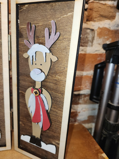 Trio Frame Decor Christmas Santa Reindeer 10 1/2"  tt81