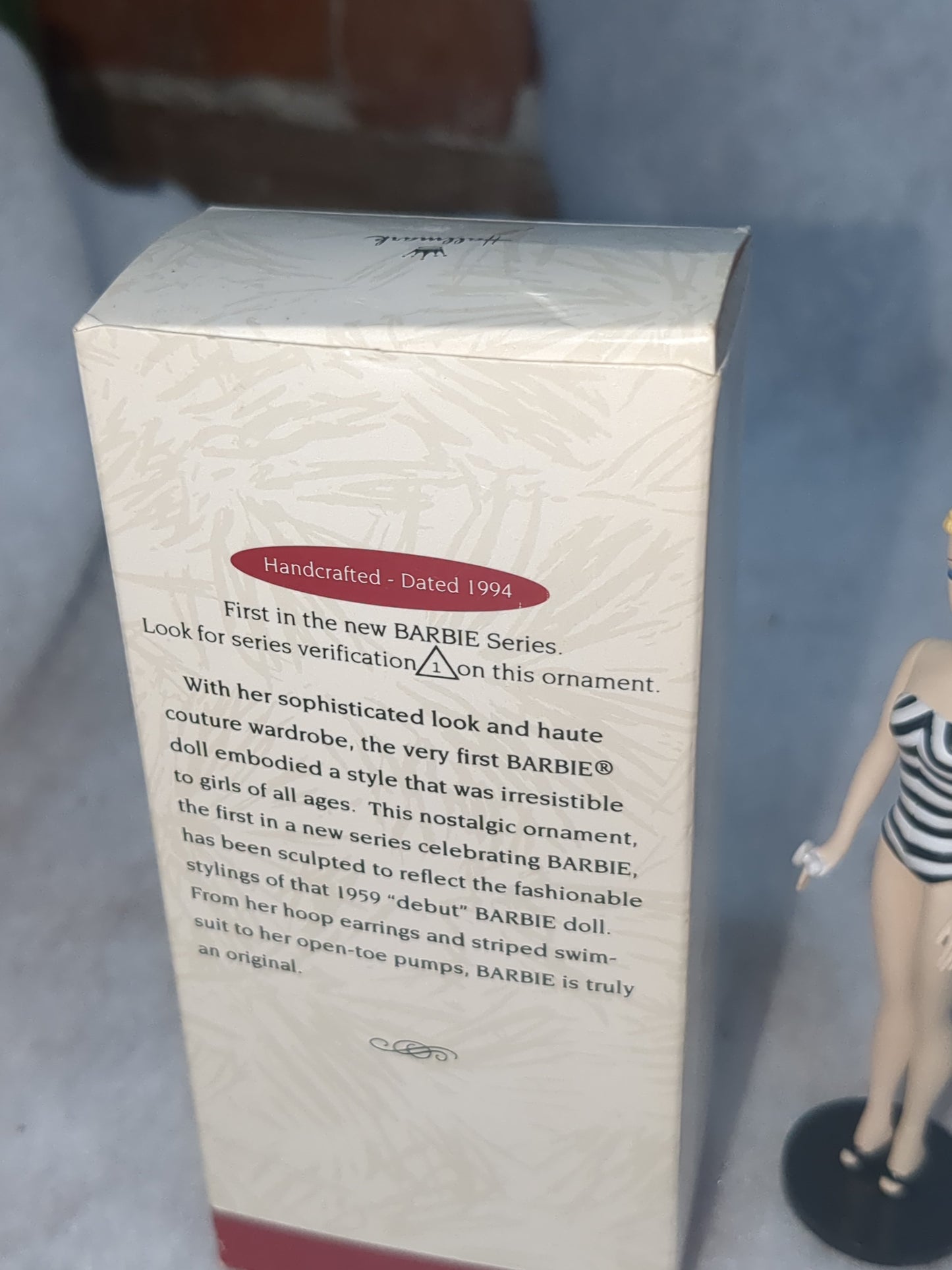 Vintage Keepsake Ornament Barbie Debut 1959 1st in BARBIE Series Has box and bubble wrap 1994 Hob1