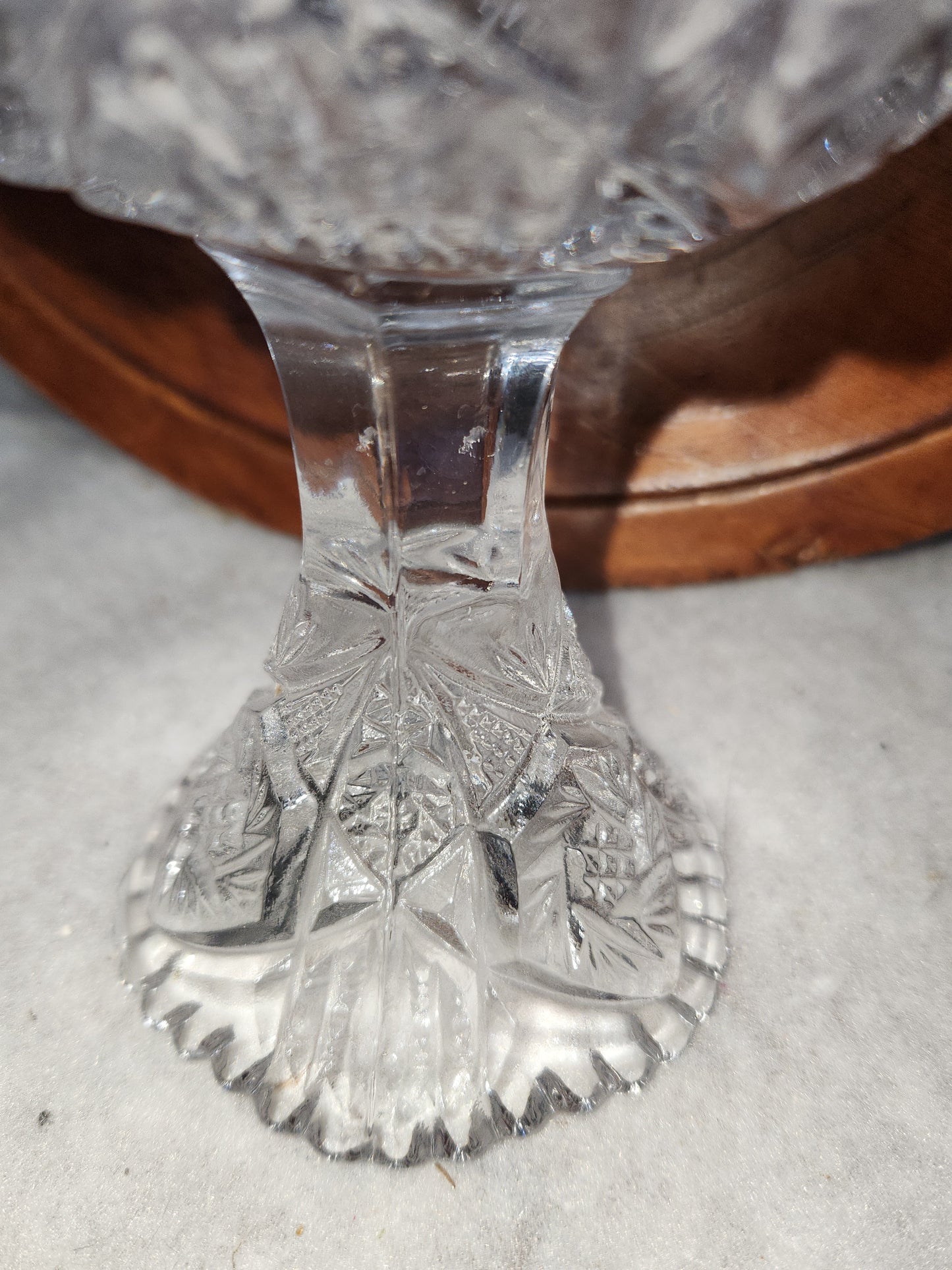 Vintage Imperial Crystal Compote Trinket Candy Dish 5" diameter gl112