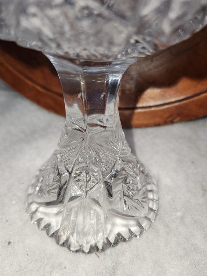 Vintage Imperial Crystal Compote Trinket Candy Dish 5" diameter gl112