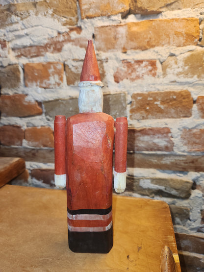 Folk Art Wood Santa Claus With Moveable Arms probably vintage