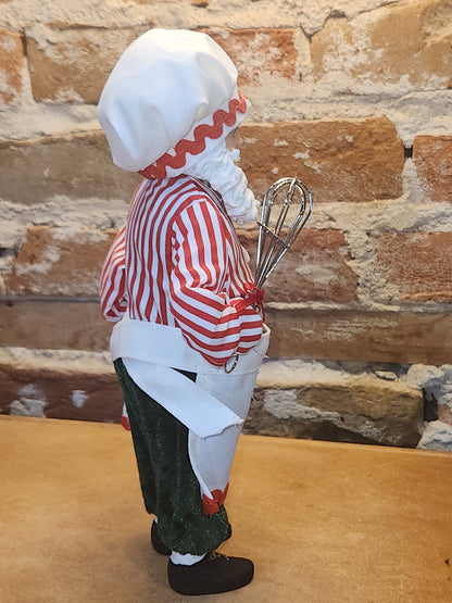 Ashland Christmas Collectible Baker Santa Figurine Gingerbread House Whisk candy Cane
