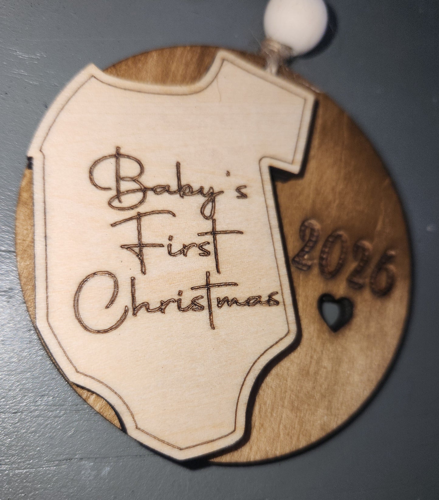 Custom Order Ornament Wooden Baby's First Christmas