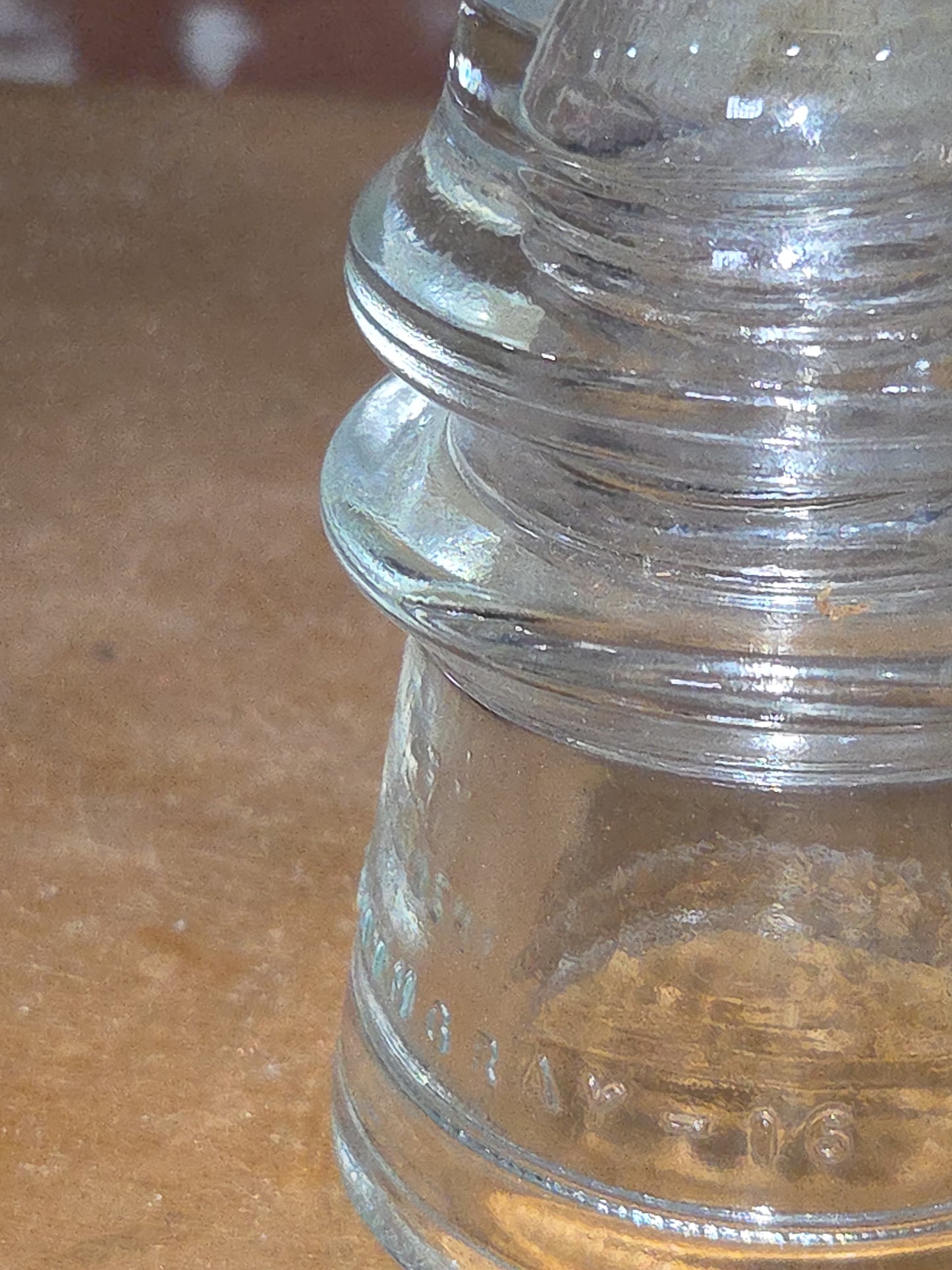 Vintage Insulator Hemingray #16 Clear Glass Cotton Blue Route h616