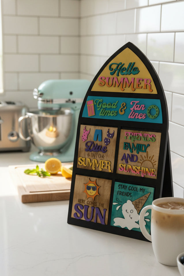 Summer June Insert Kit for Interchangeable Frame Can Fit Arch, Rectangle, or Square Frame FRAMES SOLD SEPARATELY