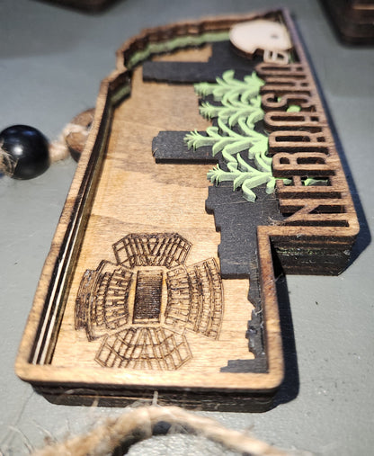 Layered Nebraska Ornament ne9