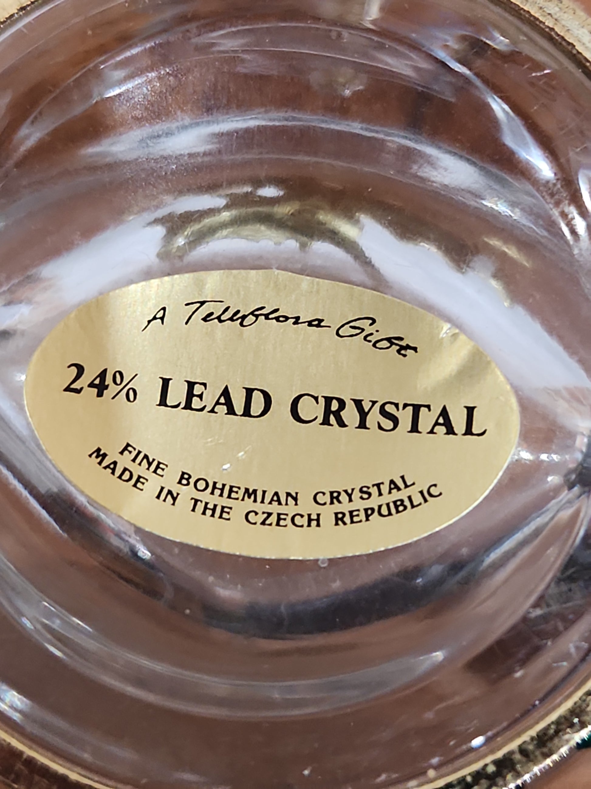 Fine Bohemian 24% Lead Crystal Vase with Jeweled Holly Leaf and Berries Czech Republic va3