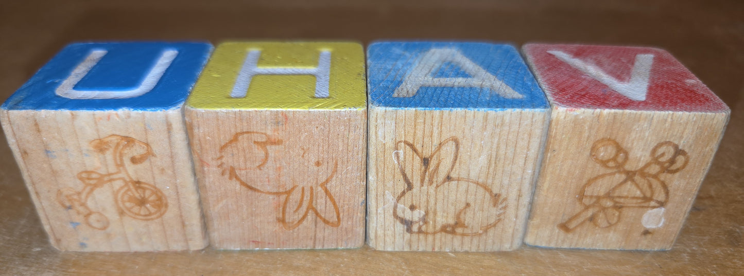 Vintage Disney Wooden Blocks Set of 4 vt7