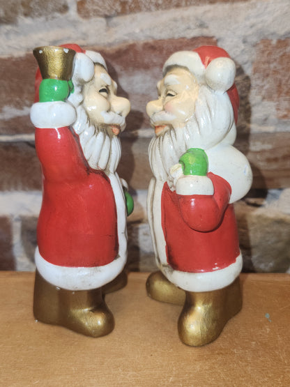 Vintage Chalkware Santa Figurines Set of 2 Made in Japan cw2
