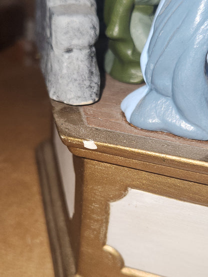 Vintage Ceramic Nativity Made From Scioto Mold AS IS Music Box Does Not Work