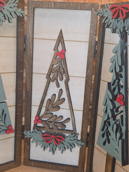 Trio Frame Decor Christmas Trees 10 1/2" tt74