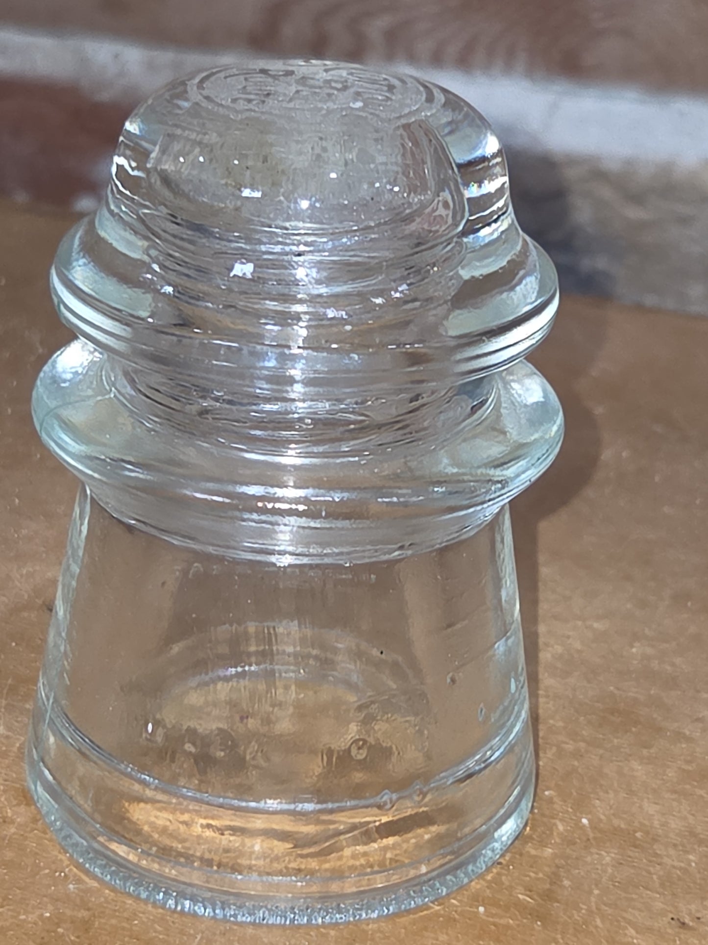 Vintage Insulator Hemingray #16 Clear Glass Cotton Blue Route h616