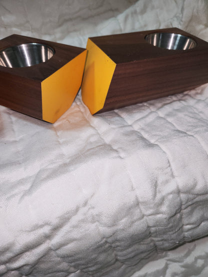 Mid-century wood planter candle holder revolution design planter MCM pl0010