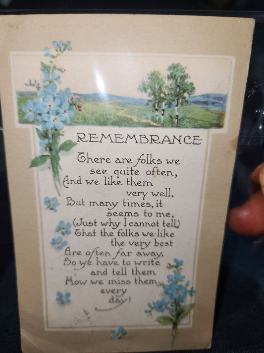1900s Rememerance postcard 1403