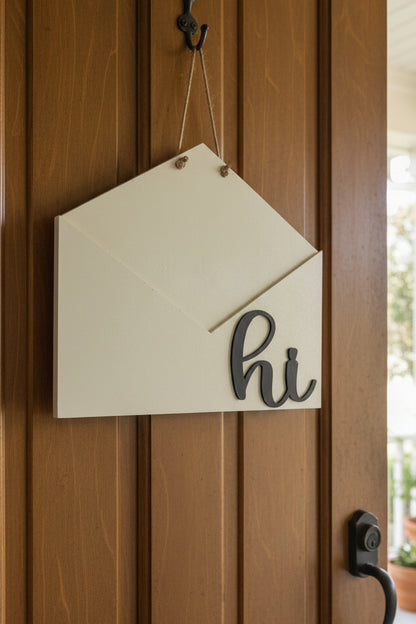 Interchangeable Envelope Door Sign Cream with Black Letter *Inserts Sold Seperately*