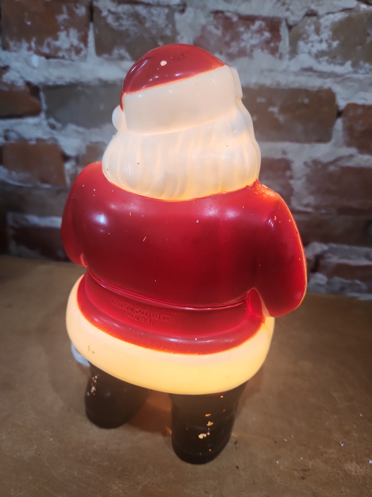 Vintage Tabletop Plastic Santa General Products Company AS IS bm8