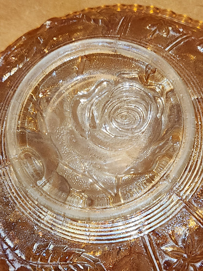 Vintage Carnival Glass Imperial Bowl Open Rose Pattern Scalloped Edge rp8