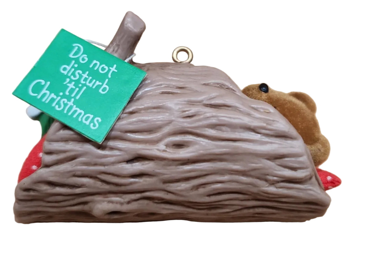 Vintage Hallmark Keepsake Ornament Do Not Disturb Bear 1985