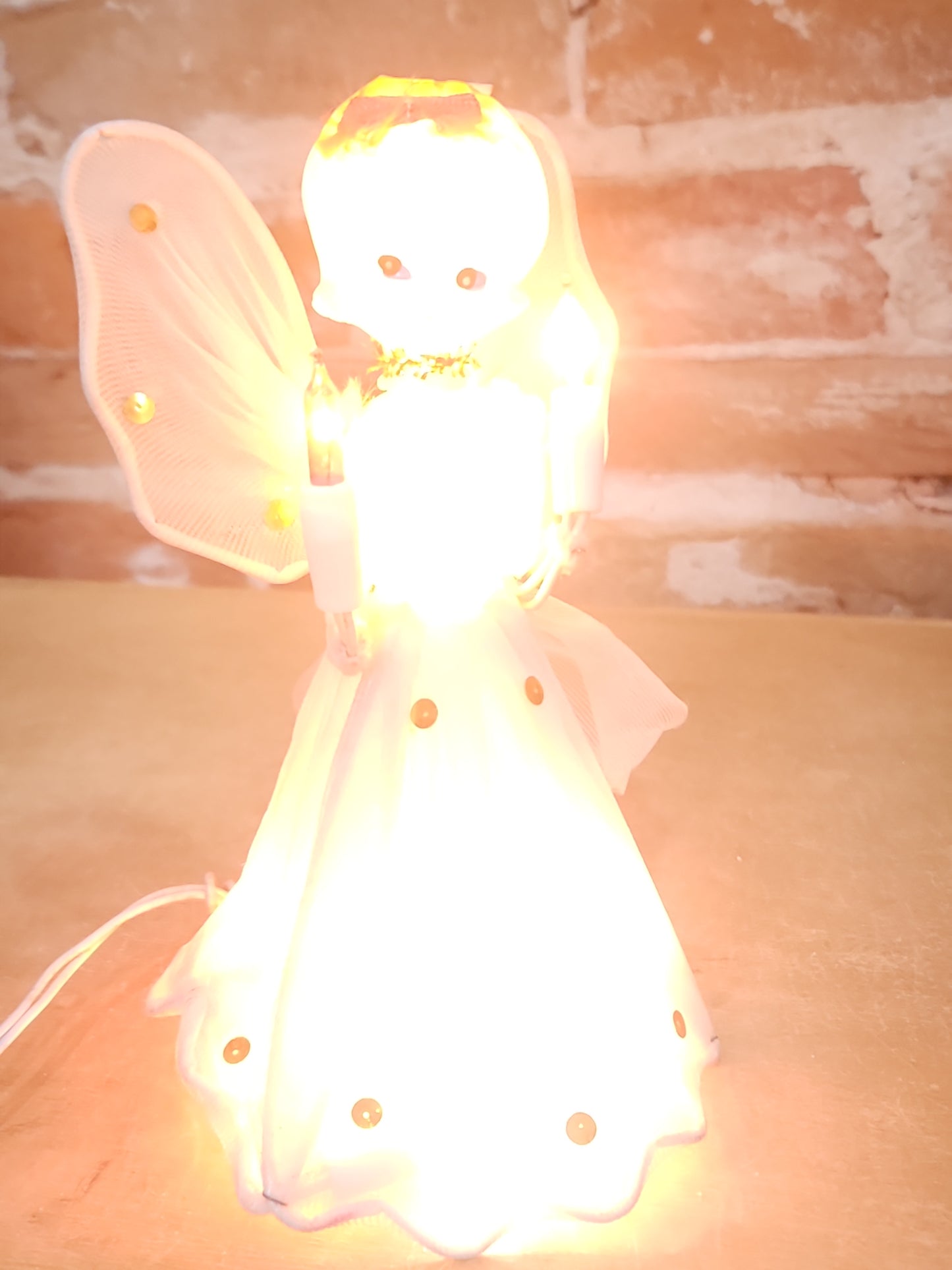 Vintage Christmas Tree Topper 7" Flashing Angel tt09