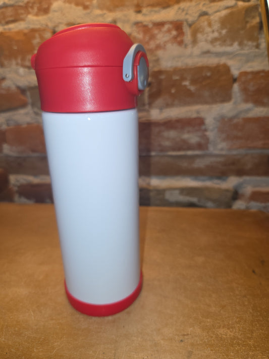Custom Order Kid's 12 oz Tumbler Sippy Cup with Red Flip Top Lid