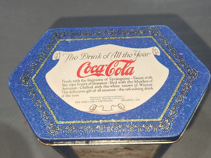 Vintage Tin Coca-Cola Blue The Drink of All the Year Coke Unique Shape cct87
