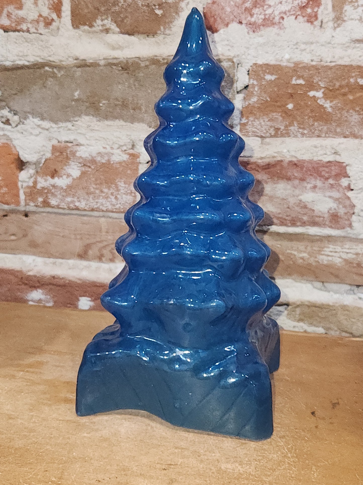 Vintage Christmas Tree Ice Sculpture Mold Blue Silicone 9" Tall im2