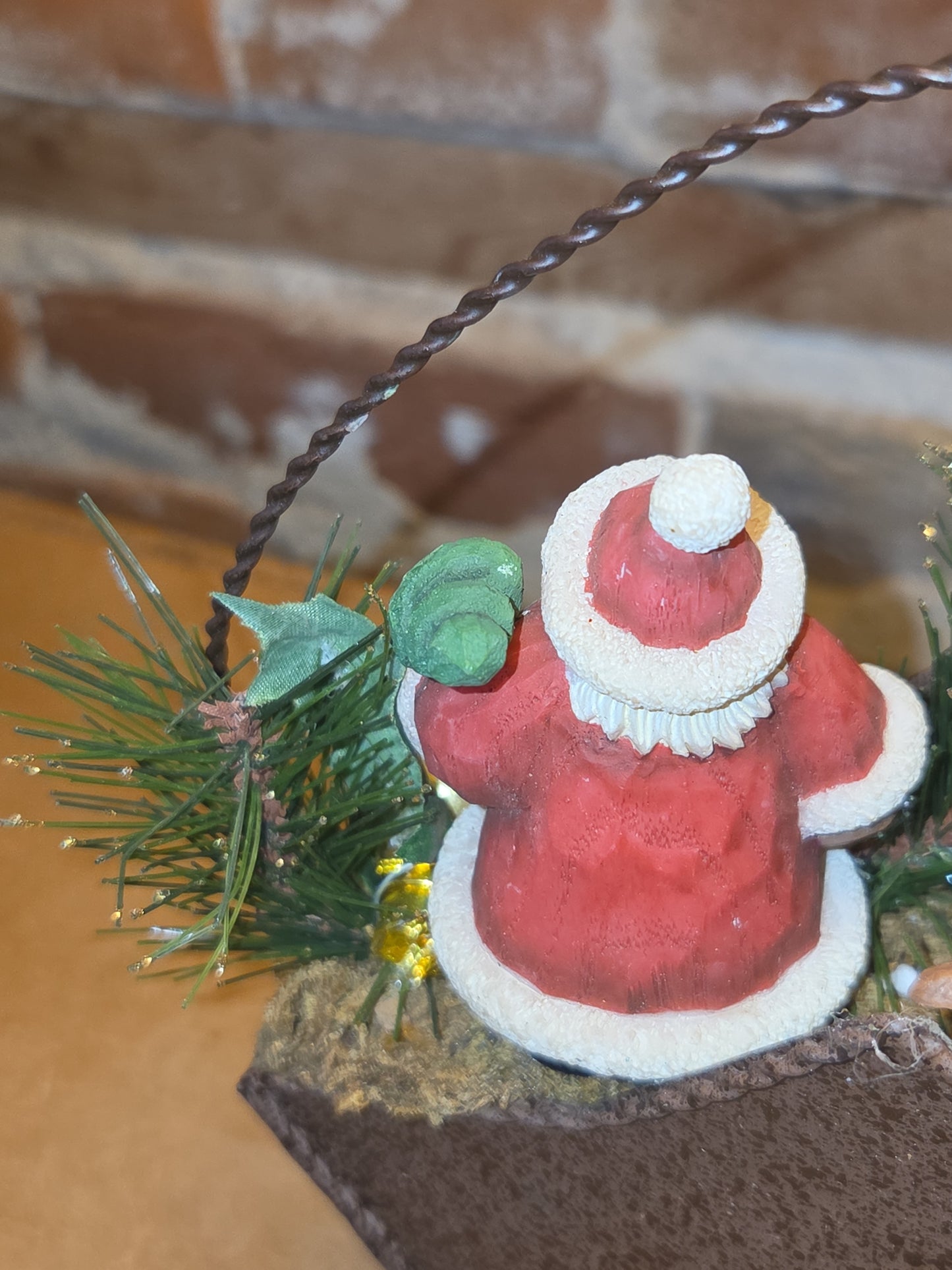 Assemblage with Vintage Reindeer and Santa in Star Hanger AS IS as7