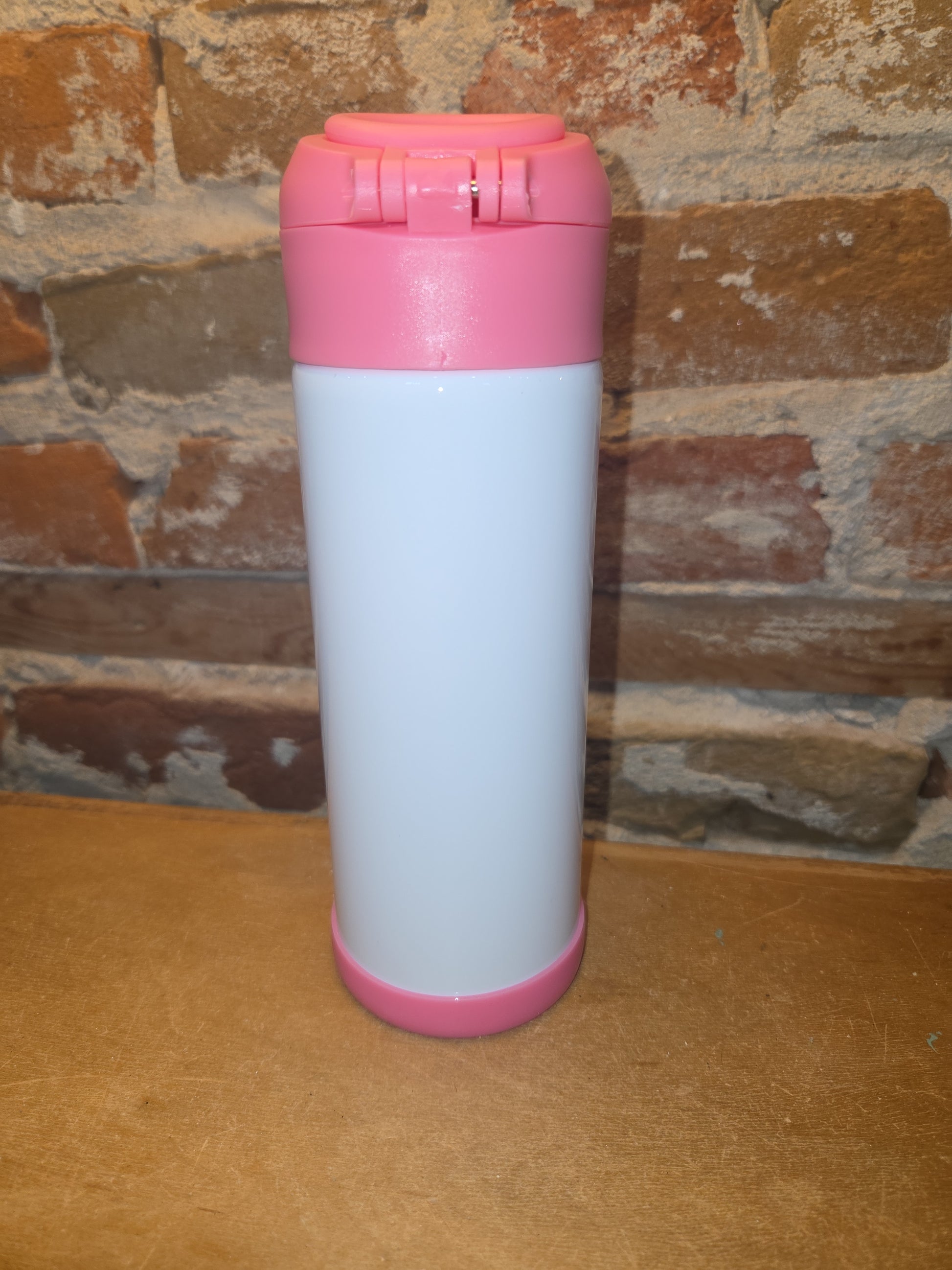 Custom Order Kid's 12 oz Tumbler Sippy Cup with Pink Flip Top Lid
