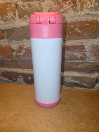 Custom Order Kid's 12 oz Tumbler Sippy Cup with Pink Flip Top Lid
