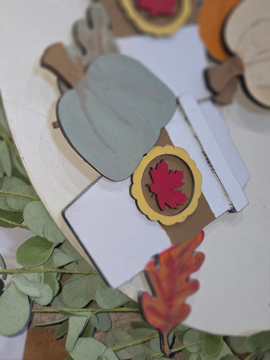 Fall Pumpkins Leaves Pumpkin Spice Latte Insert for Interchangeable Pot Spilling Door Sign *Sign Sold Seperately*