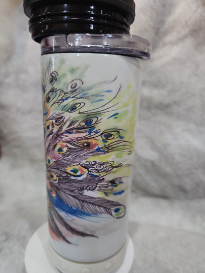 17 Oz Speaker, can cooler & Tumbler Peacock stp1