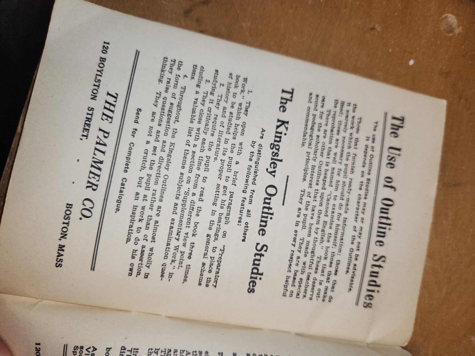 Vintage Outline Studies In Literature Maud Elma Kingkey, AM A Tale of Two Cities The Palmer Company Boston, Massachusetts bk99