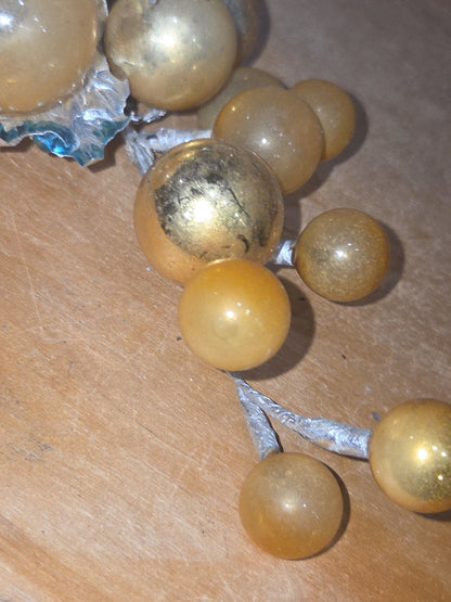Vintage Mercury Glass Grape Clusters Picks Set of 4 mg122