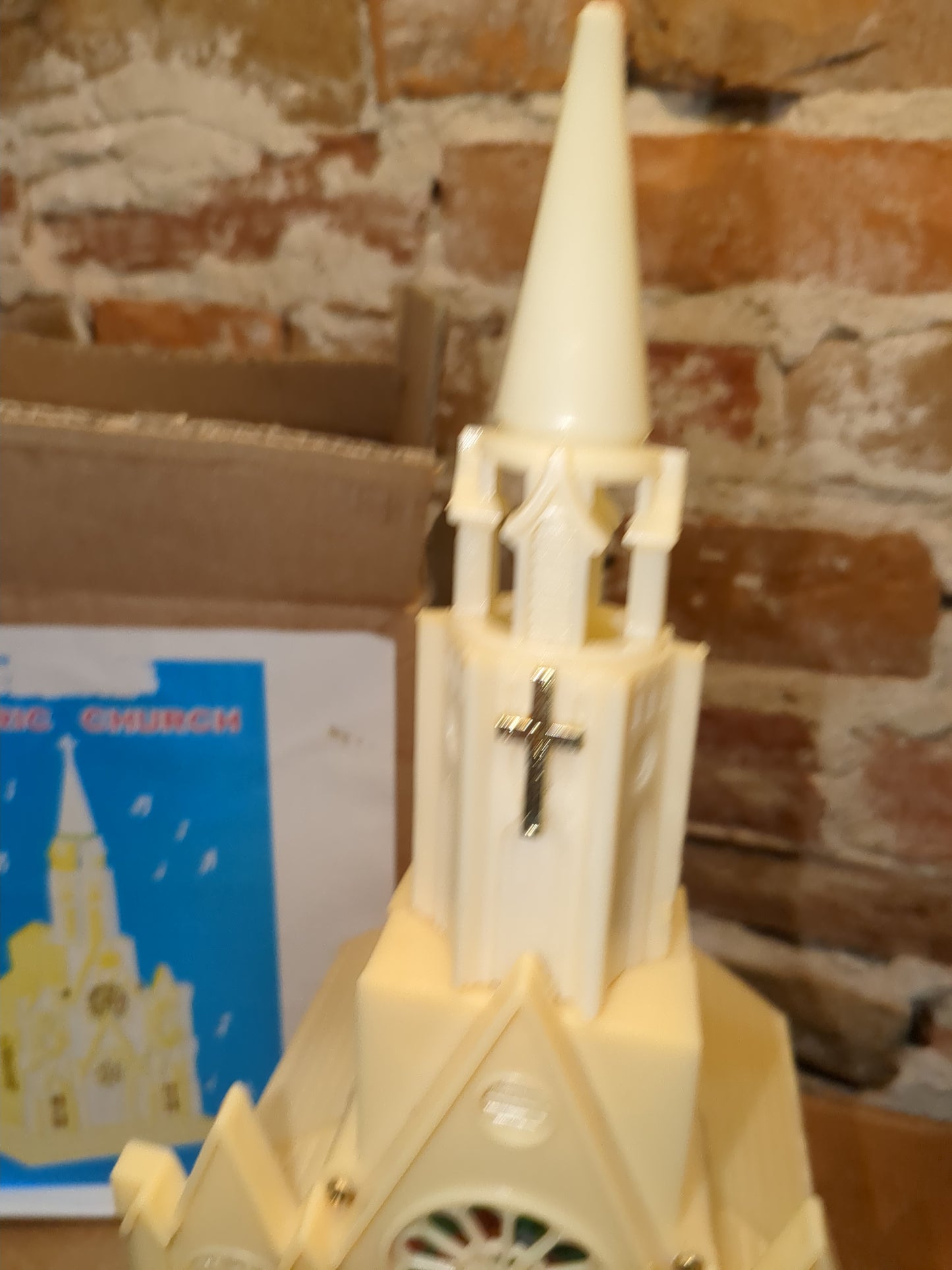 Vintage Musical Church Plays Silent Night AS IS Does Not Light Up Hong Kong