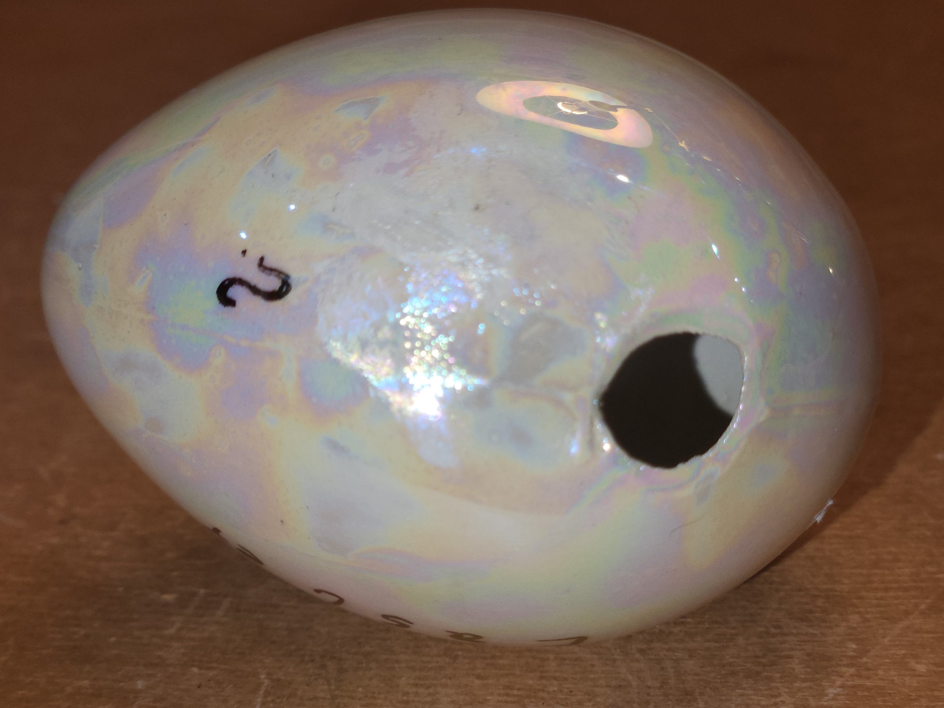 Vintage Porcelain Egg with 3D Lamb Egg Gold Accents. Eg8