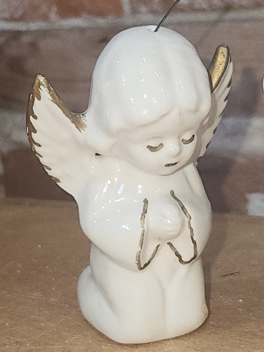 Vintage Ceramic Praying Angels Ornaments Set of 2 AS IS pa1