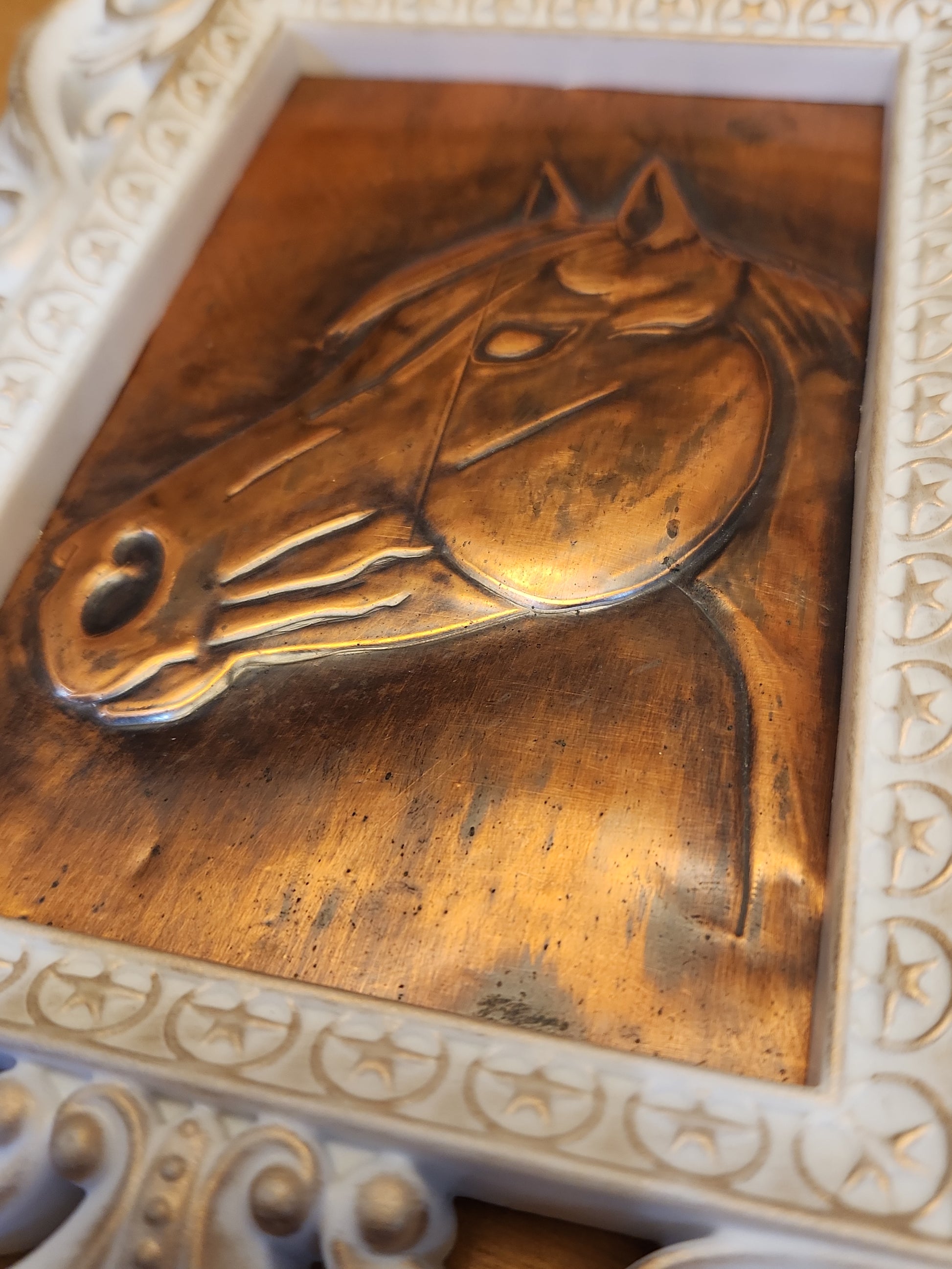 Vintage Embossed Copper Horse Relief sc7