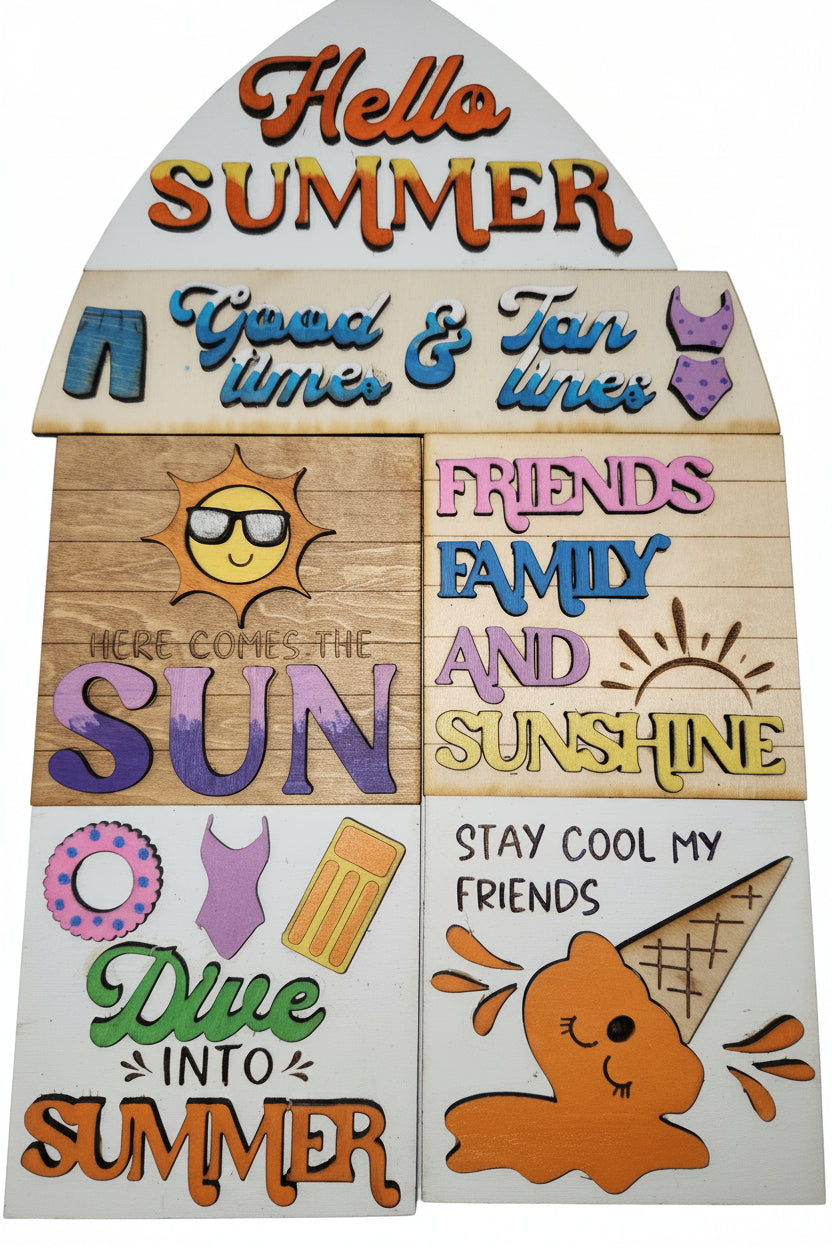 Summer June Insert Kit for Interchangeable Frame Can Fit Arch, Rectangle, or Square Frame FRAMES SOLD SEPARATELY