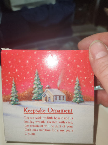 Vintage Hallmark Keepsake Ornament Loving Bear 1988 has box