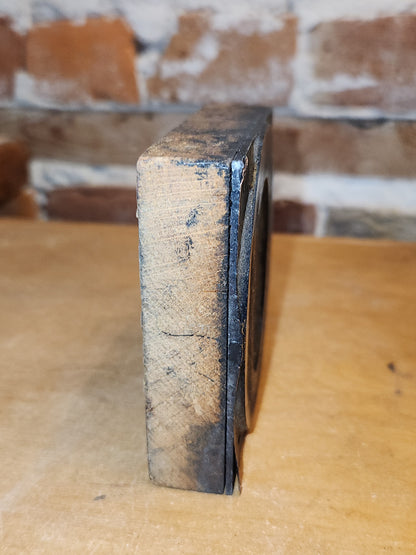 Vintage or Antique Letterpress Copper & Solid Wood Printing Block Letter O leto