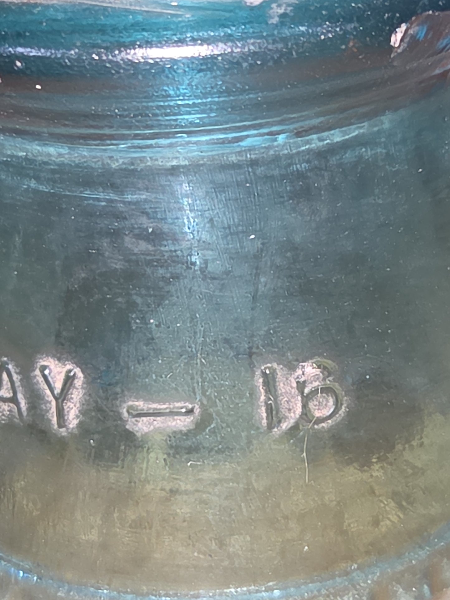 Vintage Insulator Hemingray #16 Teal Glass h616d DAMAGED NUBS