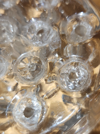 Vintage Flower Frog Clear Glass has 11 Holes AS Is ff12