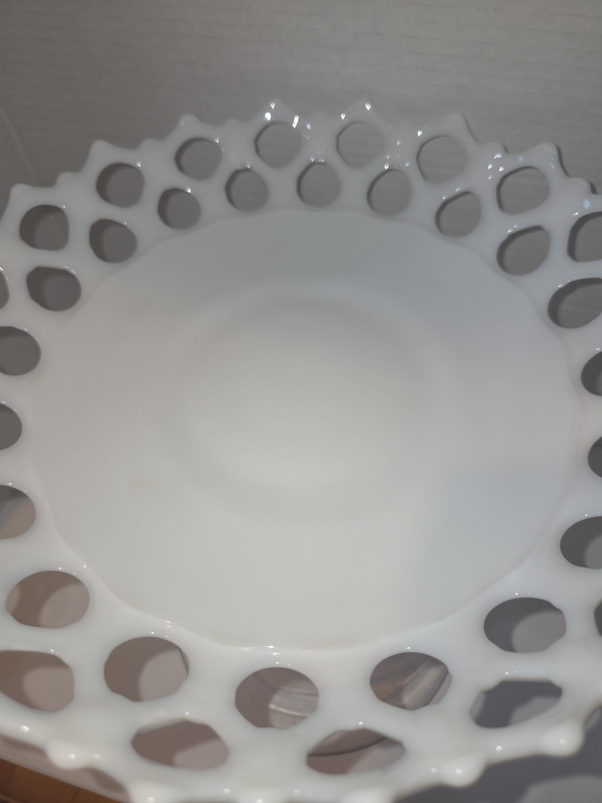 Vintage Westmoreland Milk Glass Bowl Doric Pattern Open Lace mg79