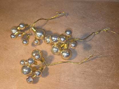 Vintage Mercury Glass Ornament Picks Set of Three AS IS